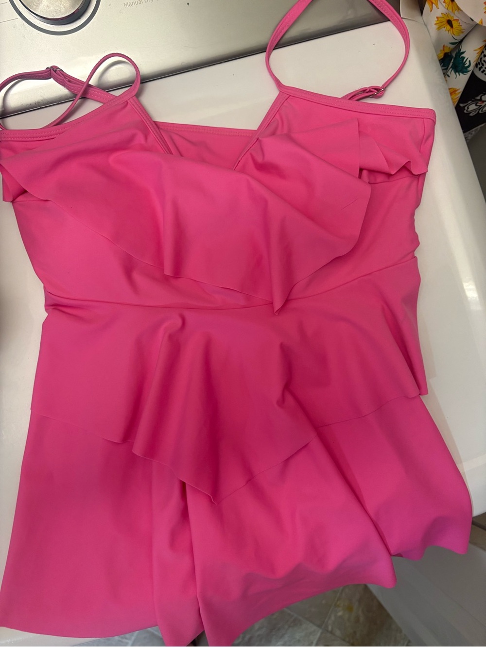 Women’s Pink Ruffled One-Piece Swimsuit